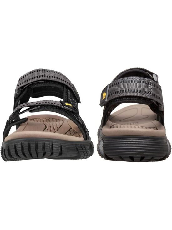 Men\'s Black And Grey Comfort Leather Athletic Arch Support Hiking Sandal Shoes
